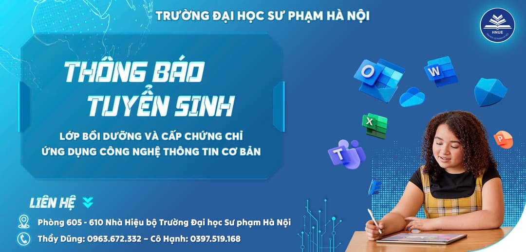 Thông báo tuyển sinh lớp bồi dưỡng và cấp chứng chỉ Ứng dụng công nghệ thông tin cơ bản